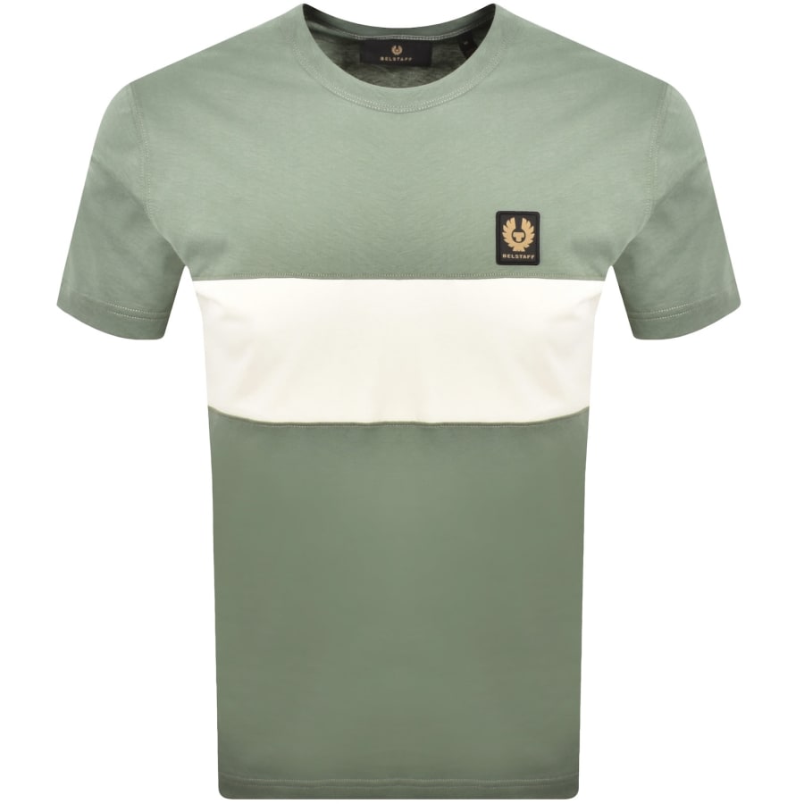 Belstaff Colour Block T Shirt Green | Mainline Menswear